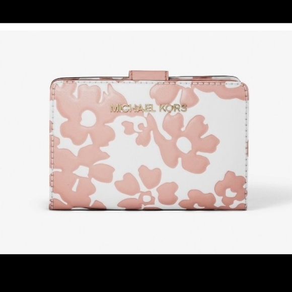 Michael Kors Pink Powder Blush Floral Women's Wallet - Picture 1 of 4